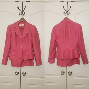 Tahari Hot Pink Silk Skirt Suit- Pageant interview